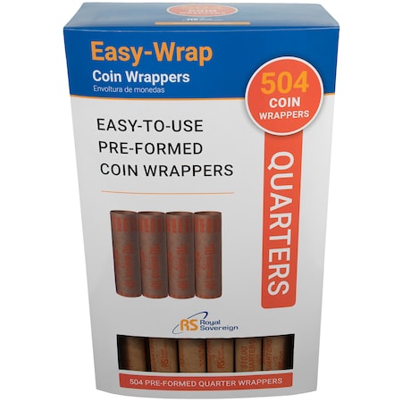 Royal Sovereign Preformed"Quarters" Coin Roll Wrappers (FSW-504Q) (2-(Pack))